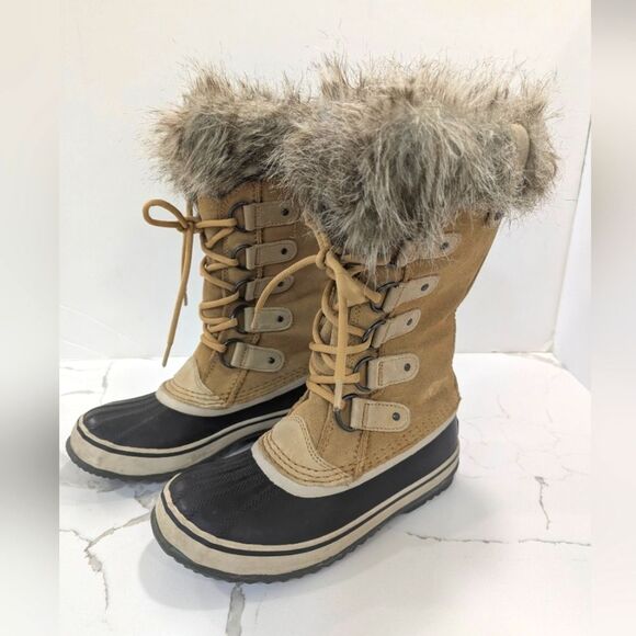 Sorel Women Joan Arctic waterproof snow winter suede leather Boot faux fur Sz  7 - Picture 3 of 12